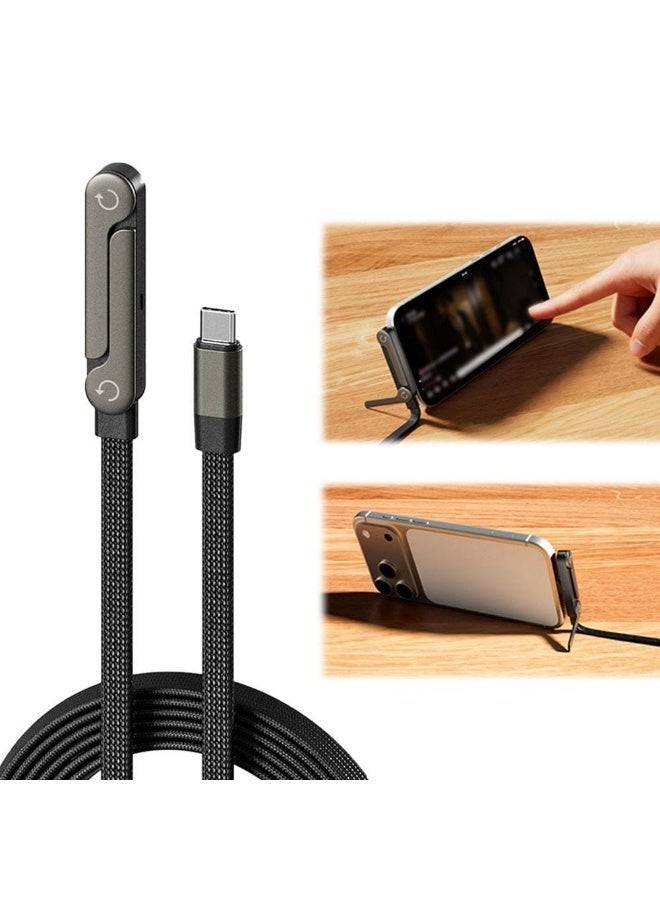general 30W Fast Charging Type-C to Lightning Cable 1.5M with Built-in Phone Stand – Durable Braided Data & Charging Cable - Image 2