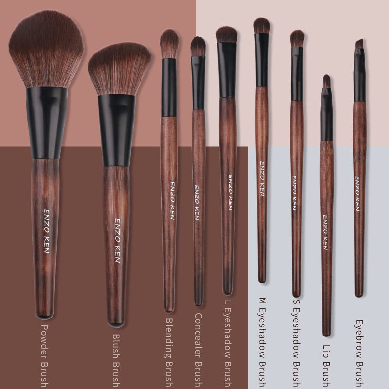 ENZO KEN Bamboo Makeup Brushes Set Professional, Sable Makeup Brush Set with Case by Luxury ENZO KEN, Cosmetic Brushes Makeup Set, Make up Brushes Set Professional, Natural Hair Makeup Brush Set Professional. - Image 5