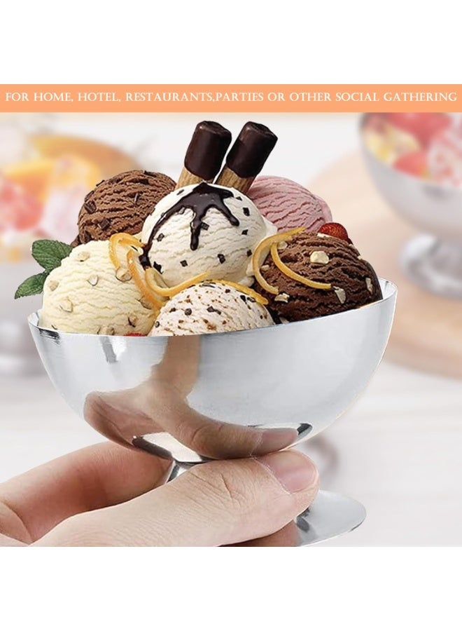 Relex Pack of 2 Pudding Cup, Stainless Steel Salad Cup, Dessert Cup, Metal Ice Cream Cup Suit for Dessert, Sauce, Snack, Candy and Custard - Image 2