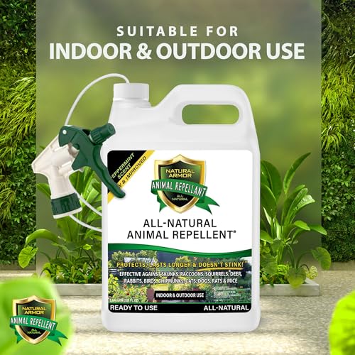 Natural Armor Animal & Rodent Repellent Spray. Repels Skunks, Raccoons, Rats, Mice, Deer Rodents & Critters. Repeller & Deterrent in Powerful Peppermint Formula – 128 Fl Oz Gallon Ready to Use - Image 2