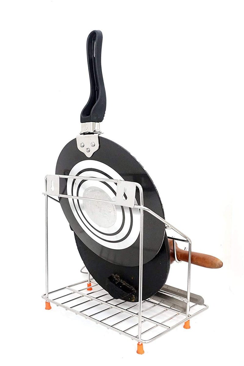 CR18 COLLECTION 4in1 Stainless Steel chakla Belan Tawa Chimta Stand - 100% Rust-Free Wall Mount Stand for Kitchen - Image 4