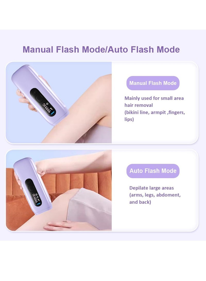 Excefore IPL Hair Removal Device Double Ice Cooling System, Laser Hair Removal Device 999,999 Shocks Red Light, 5 Energy Levels, Unlimited Flashes, Painless Hair Removal Machine for Women Men Bikini Face - Image 4