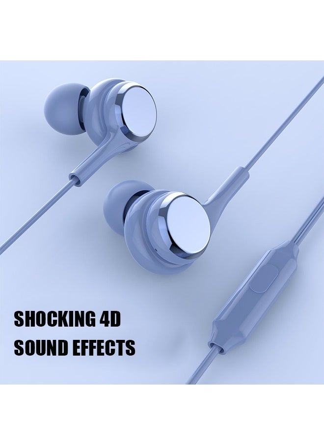 Generic Subwoofer In Ear Headphones 3.5mm Round Hole Straight Zn Wired Headphones, Noise Isolating Earplugs Workout Headphones in Ear Earphones (Blue)  - Image 5