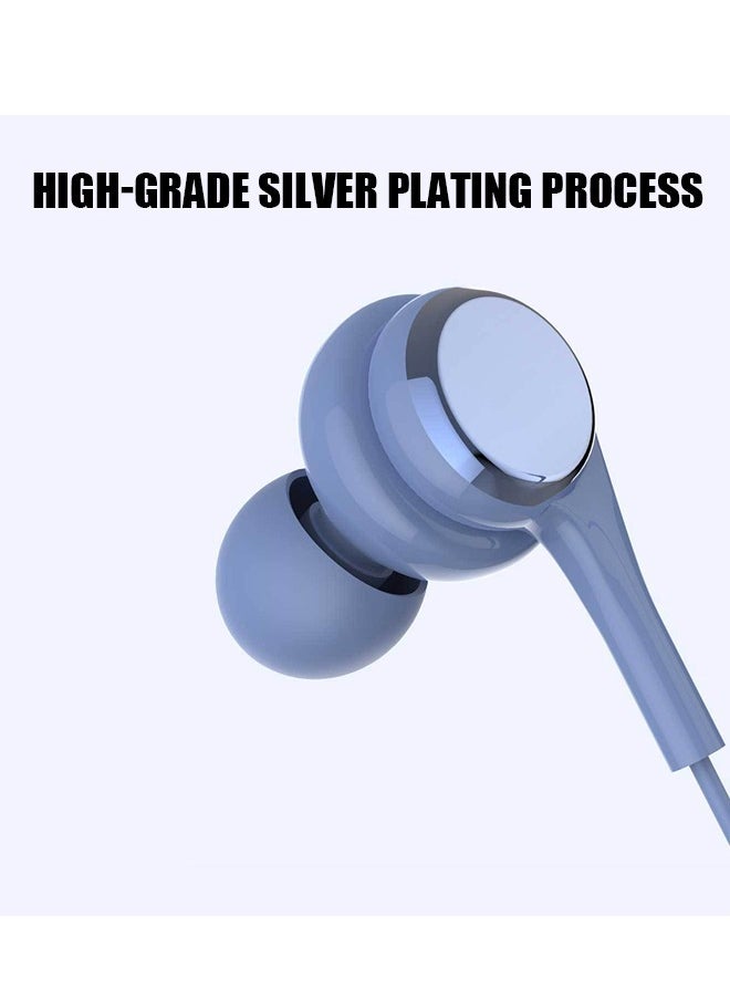 Generic Subwoofer In Ear Headphones 3.5mm Round Hole Straight Zn Wired Headphones, Noise Isolating Earplugs Workout Headphones in Ear Earphones (Blue)  - Image 3