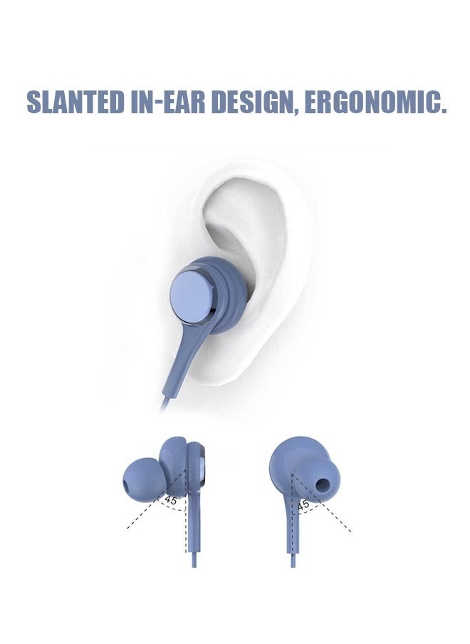 Generic Subwoofer In Ear Headphones 3.5mm Round Hole Straight Zn Wired Headphones, Noise Isolating Earplugs Workout Headphones in Ear Earphones (Blue)  - Image 4