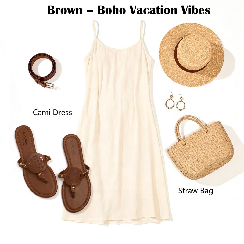katliu Women's Flat Sandals Flip Flop Sandals Comfortable Dressy Thong Sandals Brown 9 - Image 5