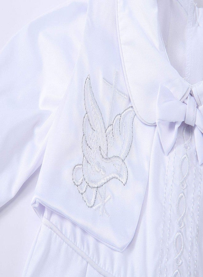 Bow Dream Baby Boy's 4 Pcs Set Christening Baptism Outfits White Long Sleeve 6-12 Months - Image 2