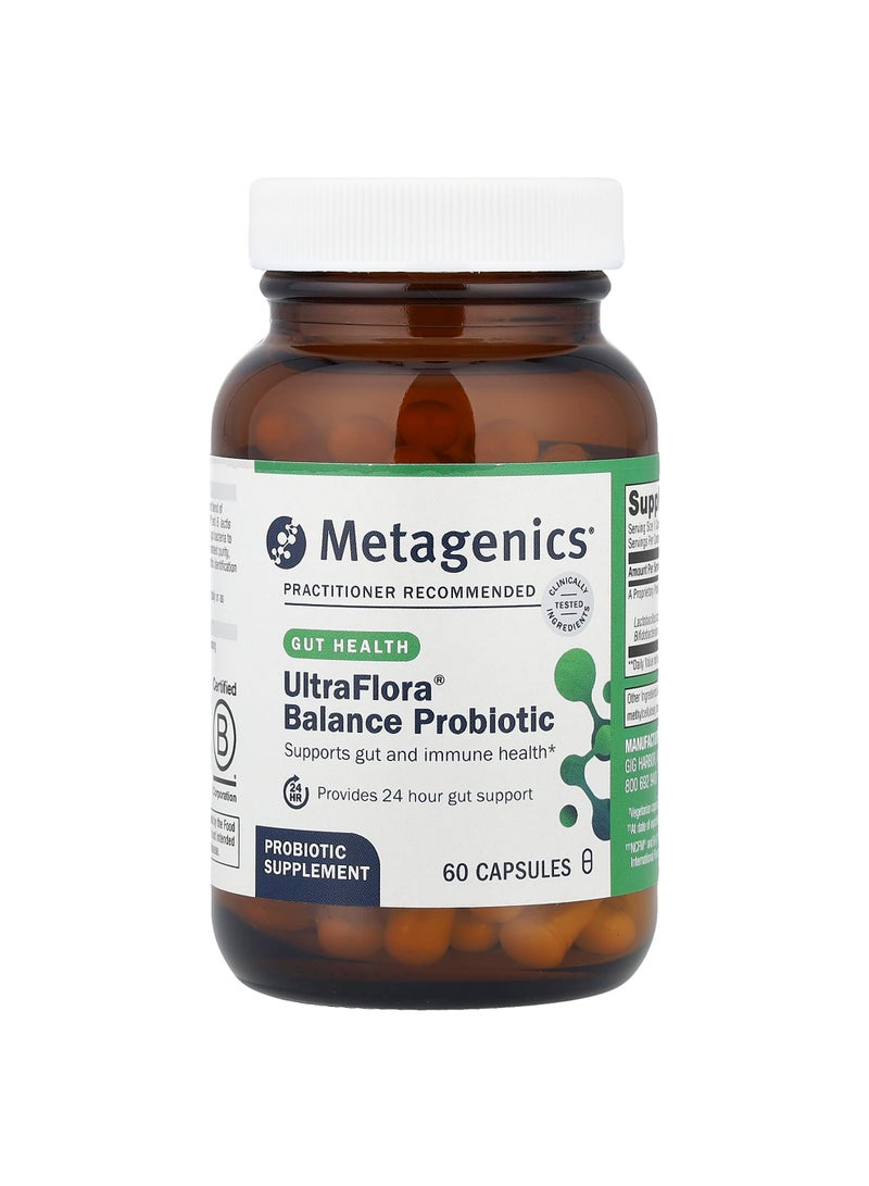 Metagenics UltraFlora® Balance Probiotic, 55 mg (15 Billion CFU), 60 Capsules