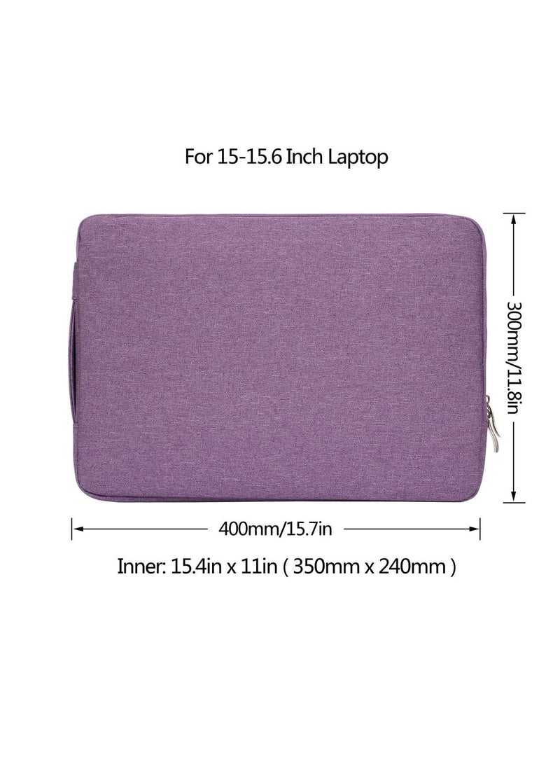 Laptop Sleeve 15-15.6 inch Pouch Waterproof Portable Handle Laptop Case Protective Laptop Bag Laptop Carrying Bag Compatible with MacBook Air Pro HP Dell Asus 15.4 Inch Purple - Image 3