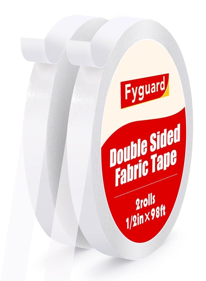 Fyguard 2 Pack Double Sided Fabric Tape, 0.51In x 196Ft Hem Tape No Sewing No Ironing, Hemming Tape for Clothing Pants Dresses Carpets Crafts - Image 1