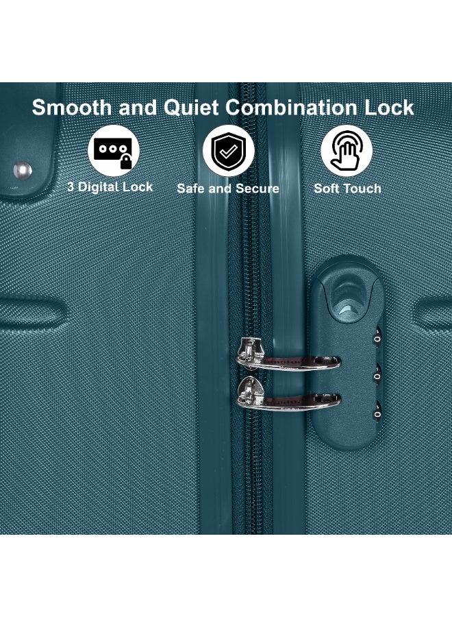 SENATOR Lightweight Luggage Checked Bag Durable Hard Shell 32 Inches Suitcase for Unisex Travel A1012 ABS Extra Large Hard sided with Spinner Wheels 4 Checked Luggage 32-Inch Dark Teal - Image 4