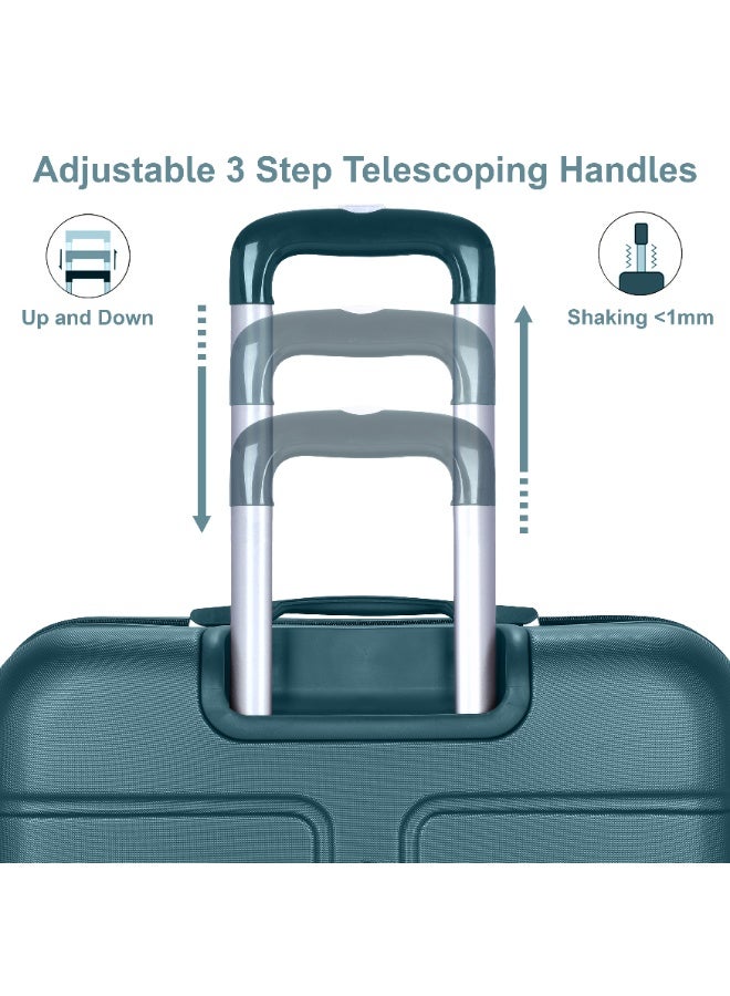 SENATOR Lightweight Luggage Checked Bag Durable Hard Shell 32 Inches Suitcase for Unisex Travel A1012 ABS Extra Large Hard sided with Spinner Wheels 4 Checked Luggage 32-Inch Dark Teal - Image 3