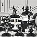 Blisstock Jazz Band Party Honeycomb Centerpiece Black Glitter Vintage Jazz Band Table Decorations Glitter Saxophone Silhouette Decor for Boys Girls Music Concert Theme Birthday Party Cake Decorations Supplies - Image 4