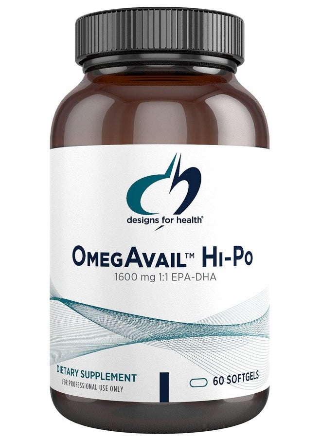 designs for health - Omegavail Hipo Tg (Triglyceride) Omega3 Fish Oil Supplement 1600Mg Epa/Dha Per Serving With Lemon + Vitamin E To Minimize Fishy Taste (60 Softgels) - Image 1
