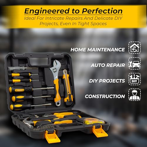 IBELL VORMIR VR TK32 40-Piece Hand Tool Kit with Chrome Finish | Complete Home & Professional Tool Set with Screwdrivers, Pliers, Hammer & Measuring Tape - Image 2