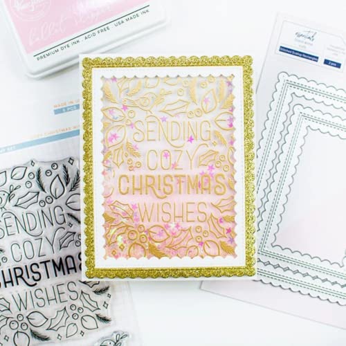 hinana Rectangle Frame Metal Die Cuts,Stitched Scalloped Nesting Tag Background Cutting Dies Cut Stencils for DIY Scrapbooking Photo Decorative Embossing Paper Card Making - Image 4