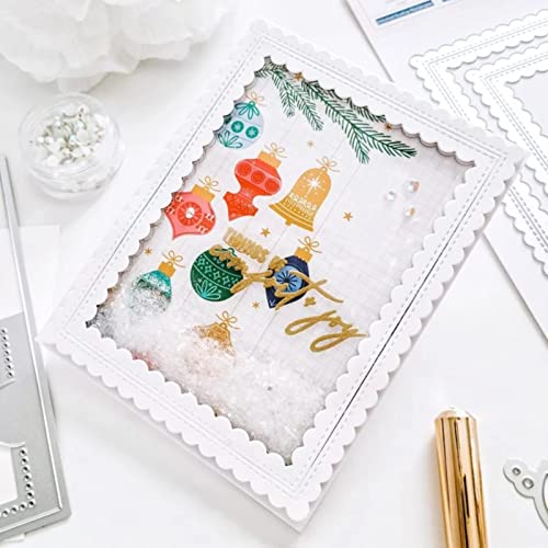 hinana Rectangle Frame Metal Die Cuts,Stitched Scalloped Nesting Tag Background Cutting Dies Cut Stencils for DIY Scrapbooking Photo Decorative Embossing Paper Card Making - Image 3