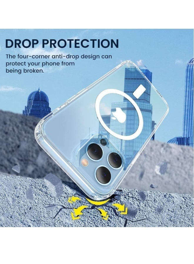 LEDIN Magnetic Clear Case for iPhone 13 Pro Compatible with MagSafe, Military-Grade Protection, Phone Bumper - Image 4