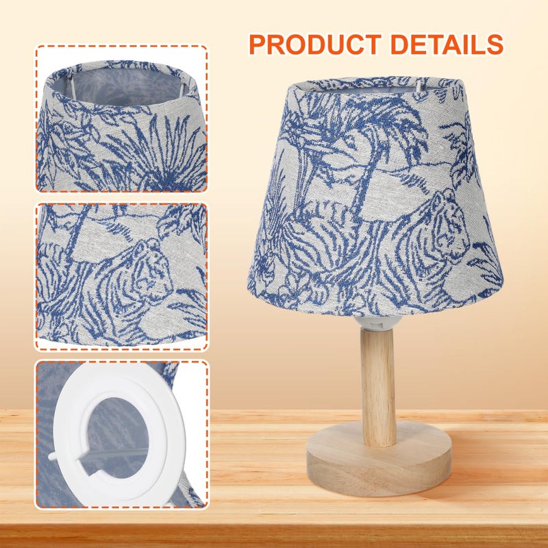 UKCOCO Drum Lamp Shade, 6.6 x 6.6 x 5 inch Mini Embroidered Fabric Lampshade Rain Forest Printed Small Lamp Shade Tablelamps Conical for E27/E14 (Random Rain Forest Animals or Plants Patterns) - Image 3