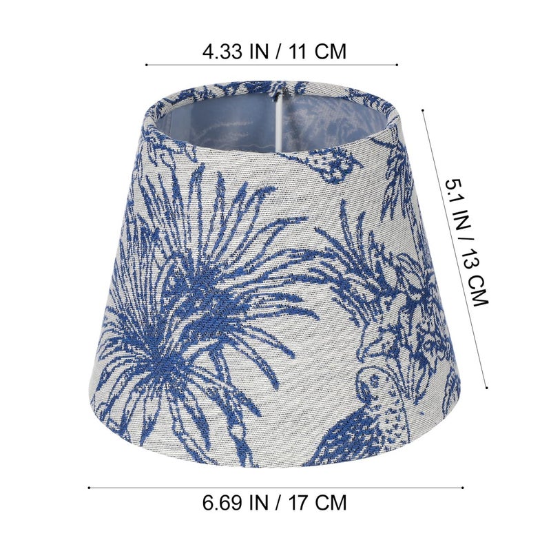 UKCOCO Drum Lamp Shade, 6.6 x 6.6 x 5 inch Mini Embroidered Fabric Lampshade Rain Forest Printed Small Lamp Shade Tablelamps Conical for E27/E14 (Random Rain Forest Animals or Plants Patterns) - Image 4