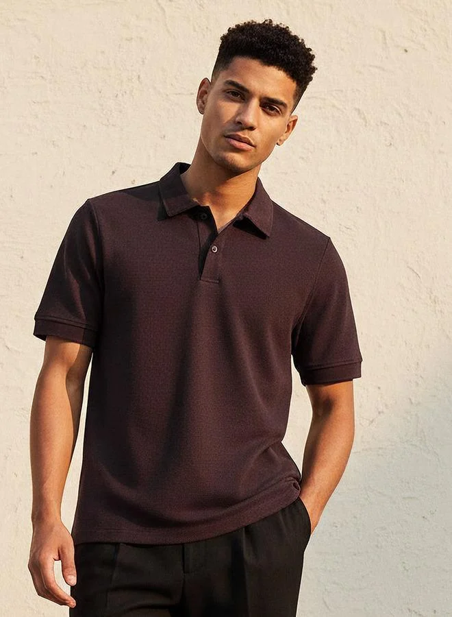Splash FAV Men Short Sleeves Textured Polo T shirt