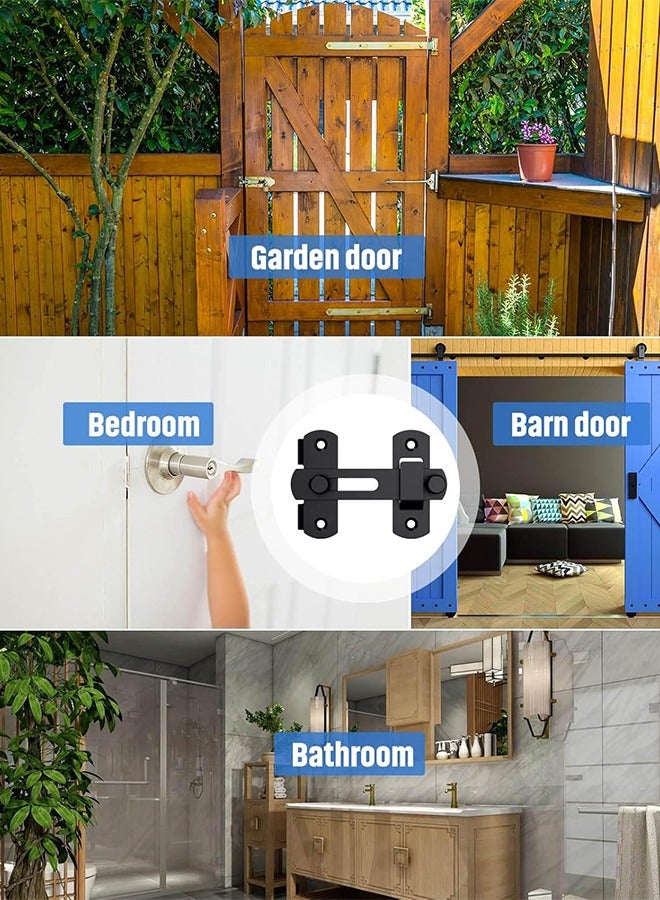 2PCS Sliding Barn Door Lock, Stainless Steel Gate Latches Flip Latch Safety Door Bolt Latch Lock for Wine Cabinet, Bathroom, Outdoor, Garage, Garden, Closet Door