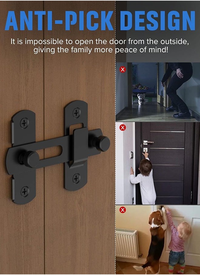 Sweet Life 2PCS Sliding Barn Door Lock, Stainless Steel Gate Latches Flip Latch Safety Door Bolt Latch Lock for Wine Cabinet, Bathroom, Outdoor, Garage, Garden, Closet Door  - Image 2