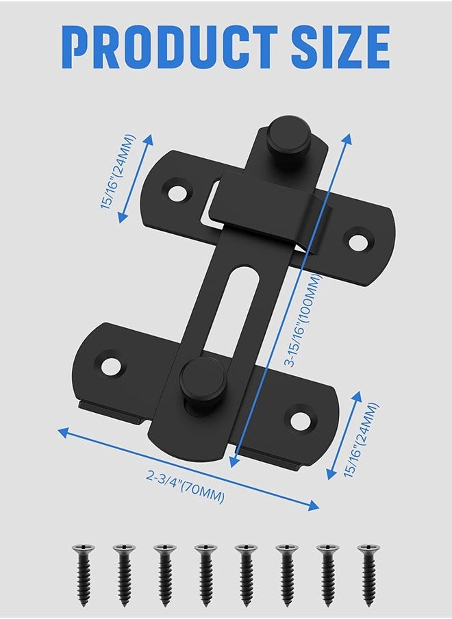 Sweet Life 2PCS Sliding Barn Door Lock, Stainless Steel Gate Latches Flip Latch Safety Door Bolt Latch Lock for Wine Cabinet, Bathroom, Outdoor, Garage, Garden, Closet Door  - Image 5