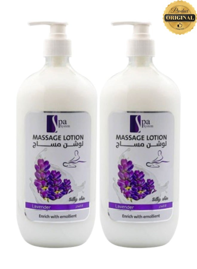 Spa System 2 Pieces Massage Lotion Lavender Enrich With Emollient - Image 1