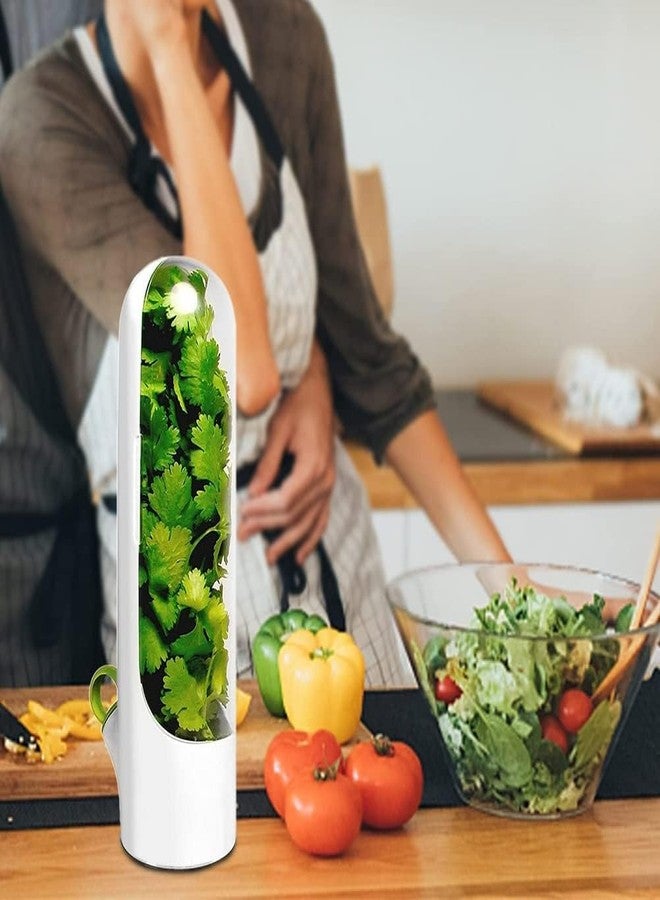 TRICWELL Fresh Herb Keeper Pod, Herb Savor for Refrigerator - Keeps Cilantro, Parsley, and Asparagus Fresh for 3 Weeks - BPA-Free Transparent Storage Container with Water Reservoir (Herb saver 2pcs) - Image 5