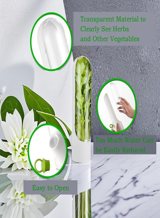 TRICWELL Fresh Herb Keeper Pod, Herb Savor for Refrigerator - Keeps Cilantro, Parsley, and Asparagus Fresh for 3 Weeks - BPA-Free Transparent Storage Container with Water Reservoir (Herb saver 2pcs) - Image 3