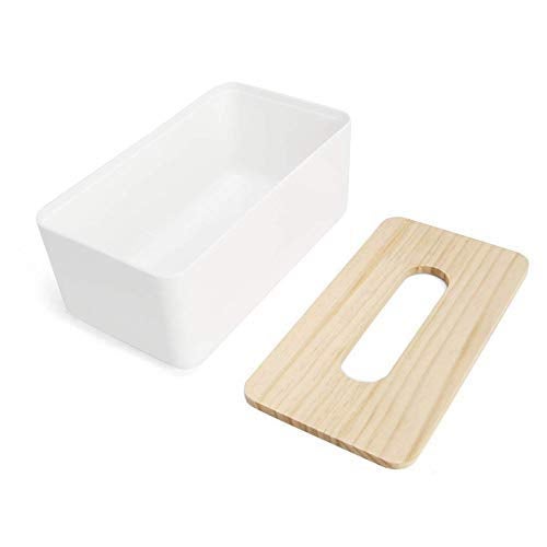 Mishrit Rectangular Shape Wooden Cover Plastic Tissue Box Holder Paper Napkin Holder Case Tissue Holder Dispenser Organizer for Car Dcor Home Room 1 PC - Image 4