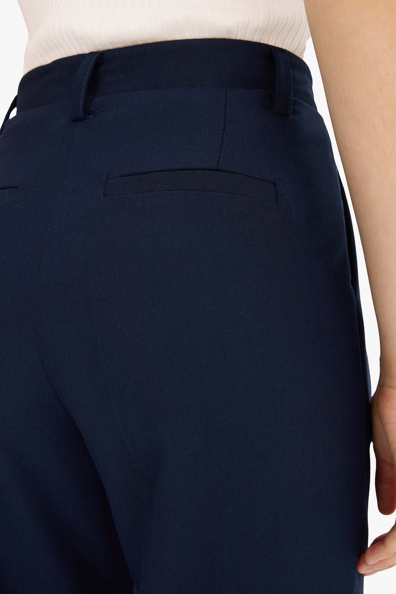 DeFacto Blue Woman Wide Leg Zipper Trousers Casual - Image 3