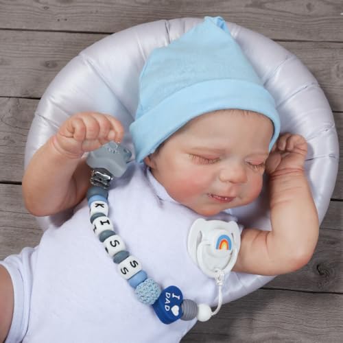 CHAREX Realistic Reborn Baby Dolls Boy 18 Inch Newborn Sleeping Baby Dolls Lifelike Reborn Baby Dolls with Weighted Soft Cloth Body Birthday Gift Toy for Age 3 - Image 5
