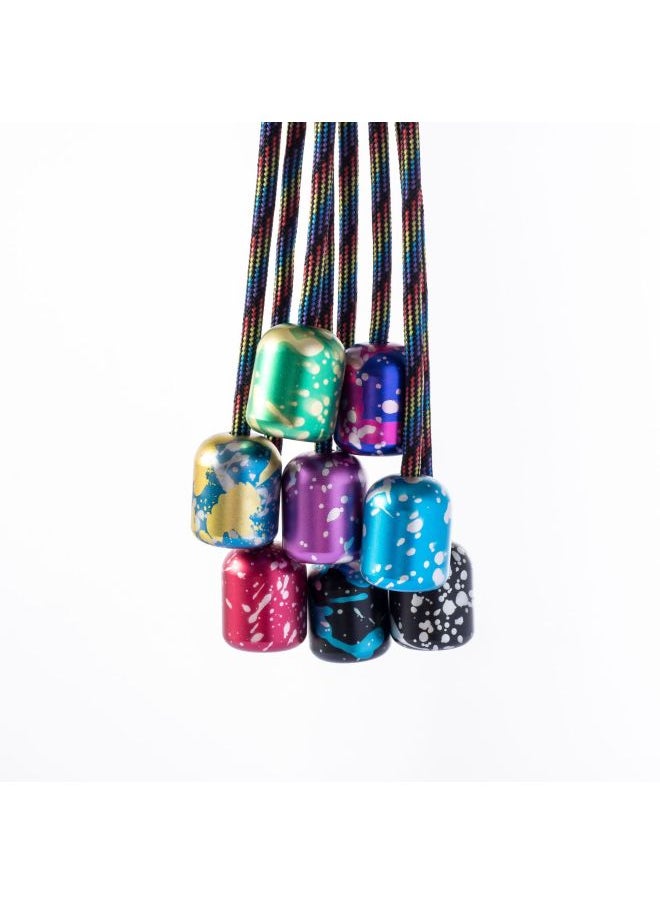 null - Begleri Baole Bead Square Creative Fingertip Yo-yo Aluminum Alloy Decompression Artifact Toy Yo-yo-Color:Three-color Colorful Blue Black And White (rope Color Random, Do Not Specify, Mind Not To Shoot) Shoot) - Image 1