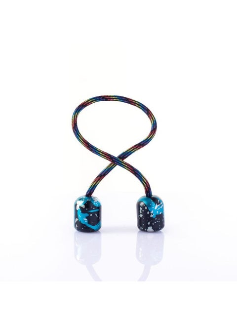 Begleri Baole Bead Square Creative Fingertip Yo-yo Aluminum Alloy Decompression Artifact Toy Yo-yo-Color:Three-color Colorful Blue Black And White (rope Color Random, Do Not Specify, Mind Not To Shoot) Shoot)