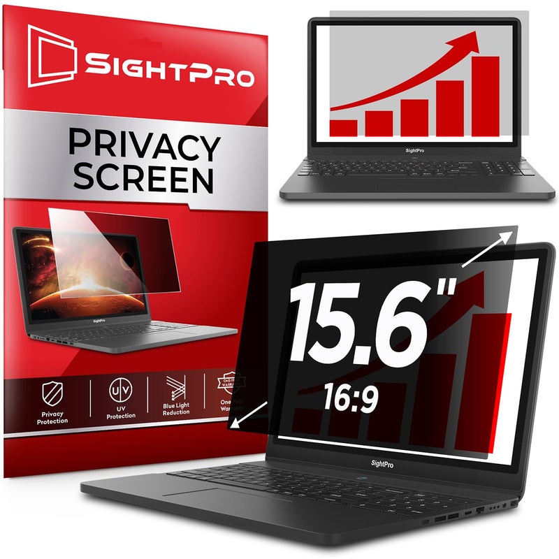 SightPro 15.6 Inch 16:9 Laptop Privacy Screen Filter - Computer Monitor Privacy Shield and Anti-Glare Protector - Image 1