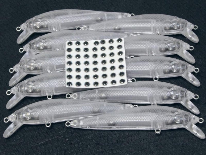 wLure 10 Blank Unpainted Minnow Crankbait Topwater Lipless Jerkbait Fishing Lures - Image 3