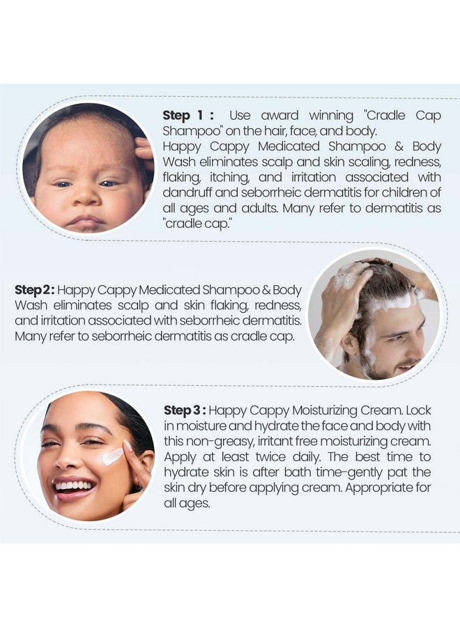Happy Cappy Happy Cappy Medicated Shampoo and Body Wash and Moisturizing Cream Bundle - Baby Dandruff Shampoo, Eczema Lotion for Kids, Helps Cradle Cap and Seborrheic Dermatitis, Reduces Redness, Fragrance-Free - Image 4