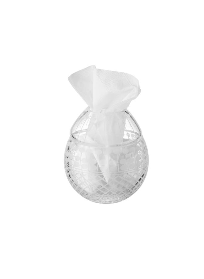 byblos Crystal Travel Tissue Box, Laser Engraved, Clear Colour  - Image 1