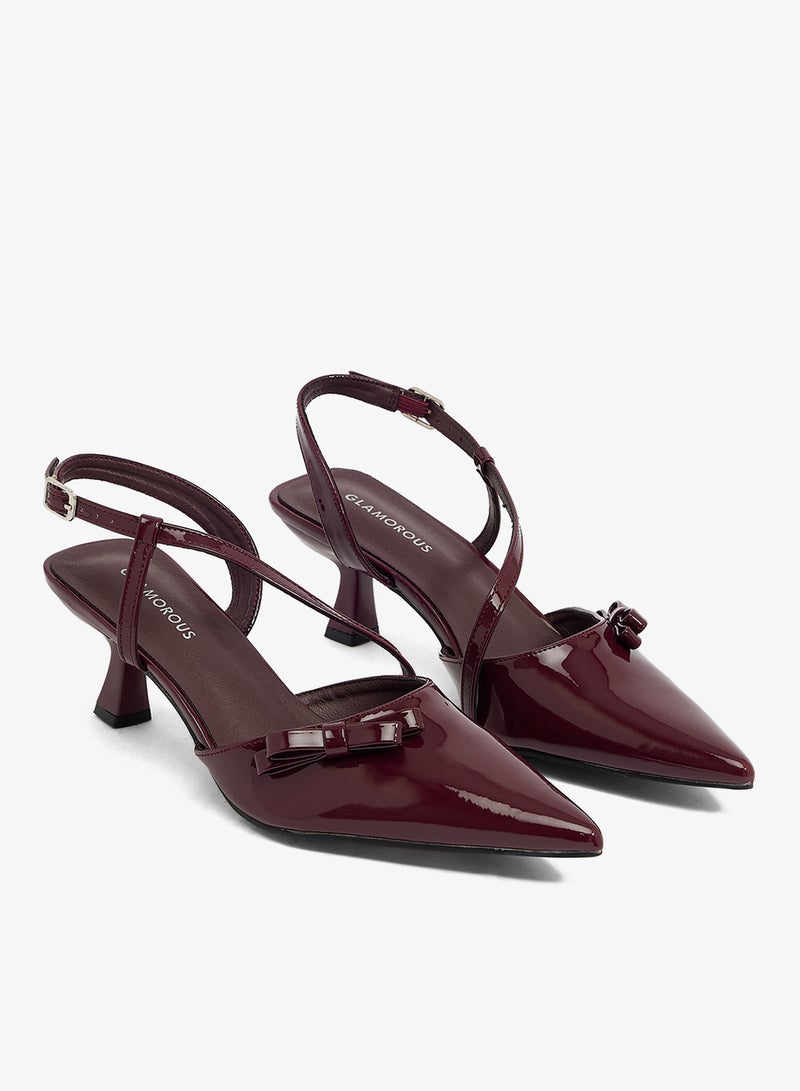 GLAMOROUS Casual Sling Back Kiiten Heeled Sandals - Image 4