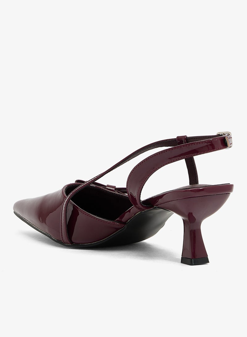 GLAMOROUS Casual Sling Back Kiiten Heeled Sandals - Image 3