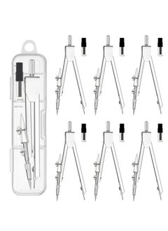 Excefore 6 Pack Compass for Geometry, Drafting Compass for Students, Math Compass, Metal Compass, Professional Drawing Compass, Suitable for Office and School Supplies  - Image 1