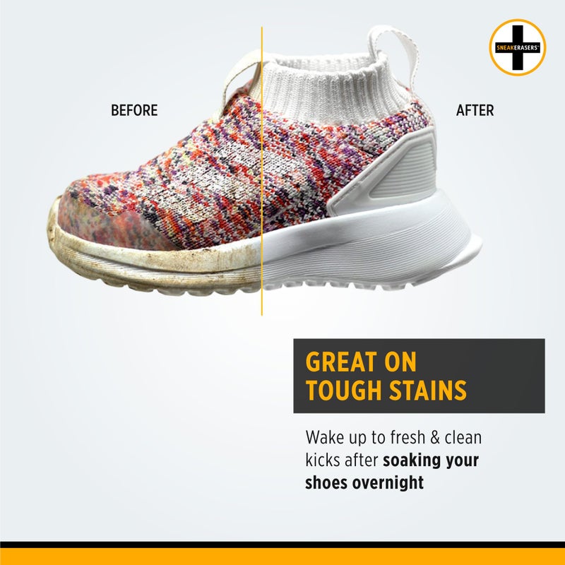 SneakERASERS Overnight Soak, Shoe and Sneaker Cleaner, Easy Detergent for Sneakers athletic shoes, and more. No fuss! - Image 4