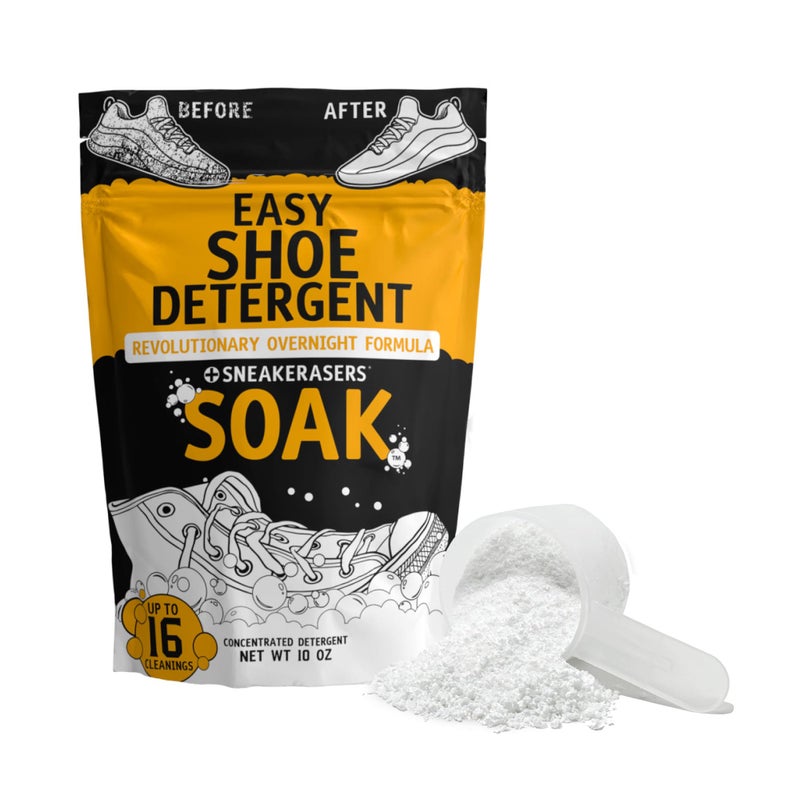 SneakERASERS Overnight Soak, Shoe and Sneaker Cleaner, Easy Detergent for Sneakers athletic shoes, and more. No fuss! - Image 1