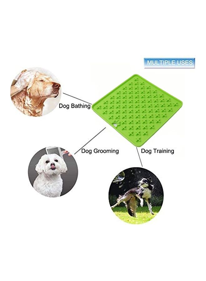 NIBEMINENT Silicone Slow Feeder Dog Treat Dispensing Mat Green 18.7 x 18.7cm - Image 4