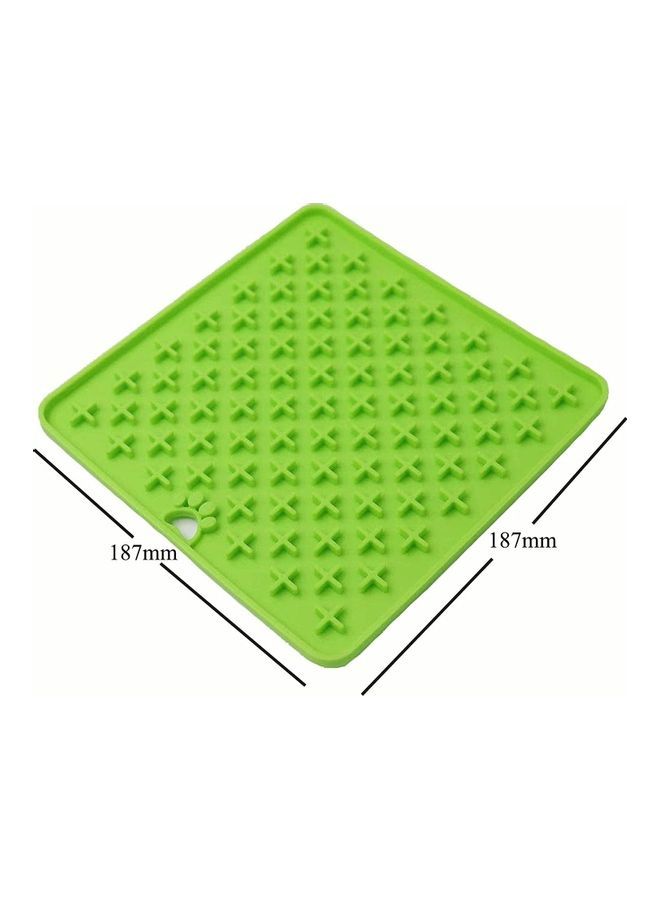 NIBEMINENT Silicone Slow Feeder Dog Treat Dispensing Mat Green 18.7 x 18.7cm - Image 2