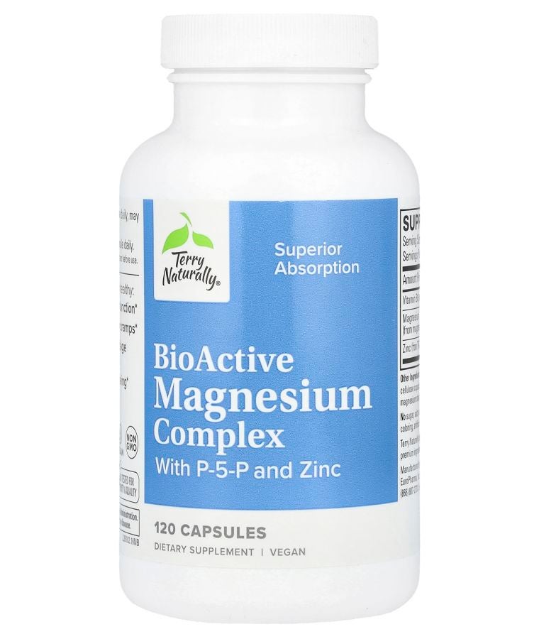 Terry Naturally BioActive Magnesium Complex with P-5-P and Zinc 120 Capsules