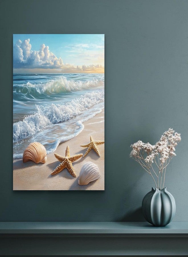 مجموعة الرسم بالأرقام للكبار، للمبتدئين، شاطئ، اصنعها بنفسك، مجموعة رسم سهلة للكبار، محيط، مجموعة رسم بالأرقام على قماش، تلوين بالأرقام، هدايا، ديكور حائط منزلي، 16 × 20 بوصة - Image 2