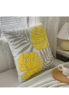 Vparty Cotton Embroidery Tropical Leaf Palm Pattern Throw Pillow Covers Woven Comfy Decorative Pillows Covers Cushion Case for Couch Sofa Bedroom Car Pillow Case ONLY  - Image 3